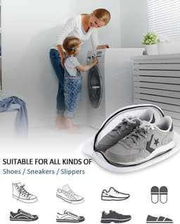 2 stuks-waszak- Schoenwaszak- waszakjes met rits-waszakken voor wasgoed-waszak schoenen-waszakken-waszak groot-wasnet-Waszak voor schoenen- Schoen Waszak Wasmachine-Beschermt Kleding-voor Sneakers en Tennisschoenen — thumbnail 3