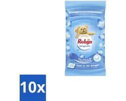 10 x Robijn – Droogtrommeldoekjes – Morgenfris - 20 Doekjes - Droogtrommeldoekjes - Wasgoed Drogen - Frisheid Droger - Wasgoed Verzorgen - Kleding Beschermen