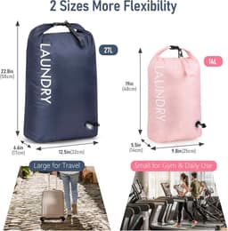 2-Pack Reiswaszakken, Waterdichte Compressiezakken voor Vuile Kleding en Organisatie tijdens Reizen — thumbnail 2