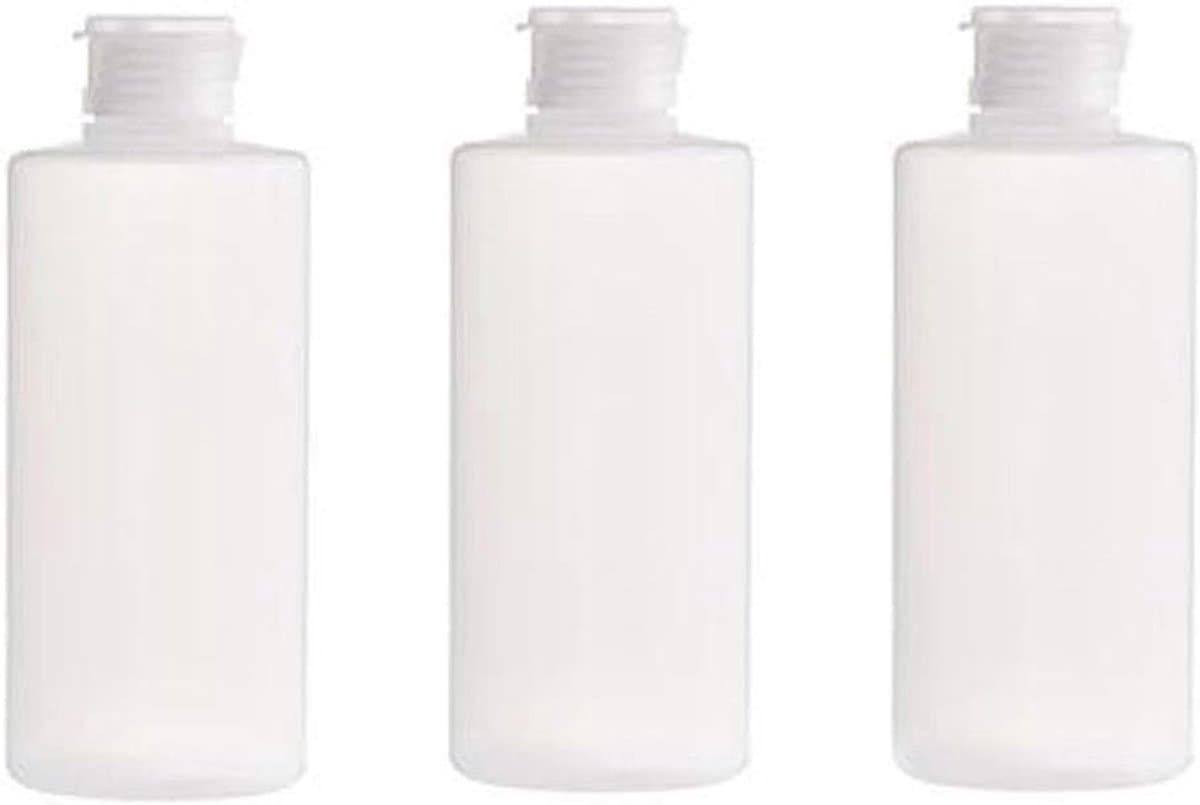 3 STKS 200 ML Plastic Tube Fles Clear Lege Reizen Flip Cap Fles Knijpbare en Hervulbare Reiscontainer voor Shampoo Body Wash Toner Lotion Vloeibare Gezichtsreiniger Toiletartikelen, Transparant, 200 — afbeelding 1