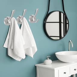 2-pack handdoekhaken voor badkamerwandmontage, materiaal geborsteld nikkel, geschikt voor handdoeken, badjassen en handdoekhaken, moderne handdoekhaken voor in de badkamer — thumbnail 2