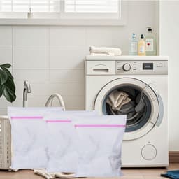 Solidchoice- Wasnetten 3 Stuks - Fijnmazige Waszak - Herbruikbare Netwaszak - Ritssluiting - 50 cm x 60 cm - Beschermt Kleding tegen Schade — thumbnail 5