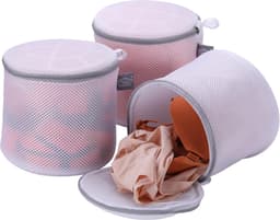 Wasnetjes met ritssluiting - Wit - 8 x 20,3 cm - Mesh Waszak voor Delicaat Ondergoed en Beha's - Voor Dames — thumbnail 1