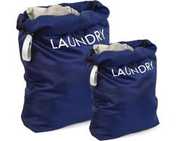 Wasnetjes met ritssluiting - Navy Blue - 60 x 45 cm - Polyester waszakken voor reizen en thuisgebruik