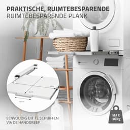JCP® Wasmachine Ombouw - Wasmachine Meubel - Wasmachine Kast - Wit - 60cm x 60cm x 8cm — thumbnail 5