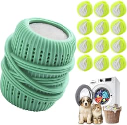 SnelShoppen - Dierenhaarverwijderaar 13 stuks - Herbruikbare Pluisballen voor Wasmachine - Anti-Pluisballen en Drogerballen - Groen - Effectief Honden — thumbnail 1