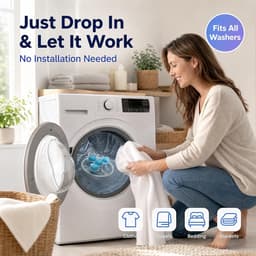 3 stuks - Wasmachine filterzakken - Wasmachine pluizenfilterzak - Drijvende wasmachinefilterzak - Pluizenverzamelaar voor wasmachines - Herbruikbaar - Voorkomt verstopping van de wasmachineafvoer - Blauw, Roze, Paars — thumbnail 2