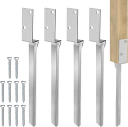 SnelShoppen - Set van 4 inslaghulzen voor schommel en grondankers, 4 x 50 cm thermisch verzinkt staal, stabiele paalhouders voor tuin, speelhuis, roze — thumbnail 1