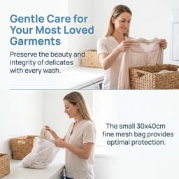 Wasnet voor Wasmachine, 30 X 40 cm Stabiele Waszak met Netritssluiting, Fijnmazige Wasnet Met Verborgen Ritssluiting, Kleding Te Voorkomen, voor Jeans, Blouse, Babykleding, Beschermt Kleding — thumbnail 5