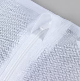 Wasnet, geschikt voor 3 kg kleding, waszak met ritssluiting voor de wasmachine, spaart fijne was, sokken & Co. bij elke wasbeurt, kookvast, van hoogwaardig polyester, 50 x 70 cm, wit — thumbnail 4