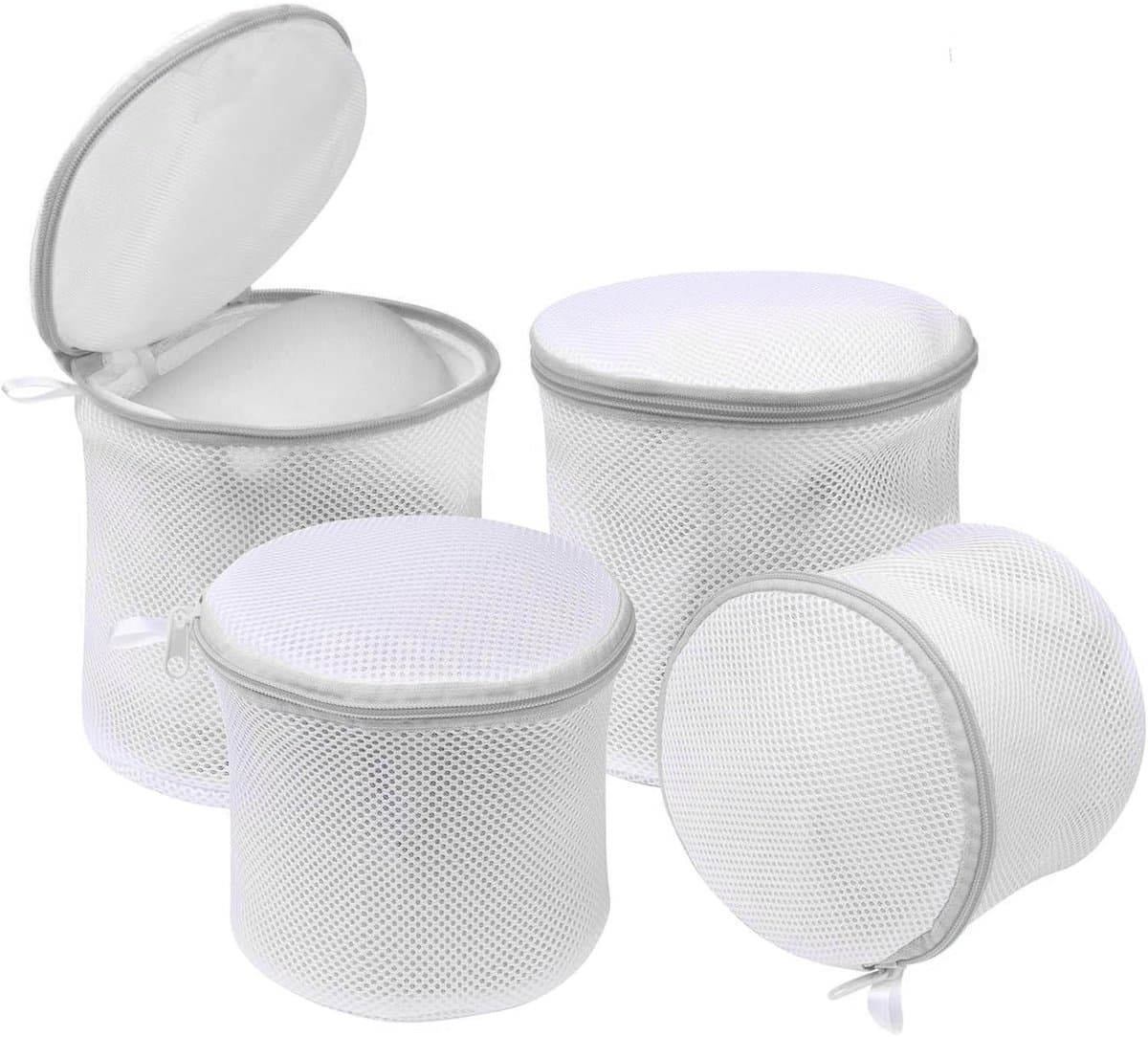 Set van 4 beha-waszakken voor de wasmachine, 18 cm x 20 cm, beha-wasnet met verborgen ritssluiting, herbruikbaar voor de wasmachine — afbeelding 1