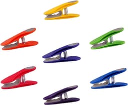 Wasknijpers set regenboog met katoenen wasknijperzak bloemen-smiley design, antislip, met karabijnhaak en trekkoord, wasbaar — thumbnail 2