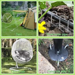 Grondanker U-vormig 30 cm - 8 stuks - Verzinkt Staal - Tentnagels - Grondpennen - Sterk en scherp - Tentharing — thumbnail 3