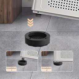 Trillingsdempers wasmachine - Wasmachine pootjes - Antivibratie pads - Witgoed accessoires - Geluidsdemper - Wasmachine verhoger - Anti slip mat - Droger accessoires - Trillingsdemper - Vloerbescherming - Demper wasmachine - Zwart - 4 stuks — thumbnail 4