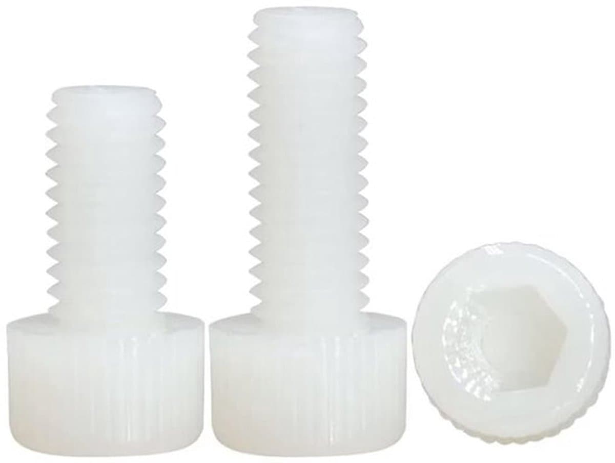 Nylon Schroeven M12x30mm - Inbus Schroevenset - Kunststof - Slijtvast - Corrosiebestendig - 8 Stuks - Inbusschroeven — afbeelding 1