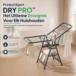 ProductXpert DryPro™ - Wasrek - Droogrek Inklapbaar - Opvouwbaar - 160 cm - Grijs — thumbnail 2