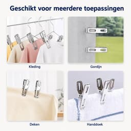Arvion 40 Stuks Wasknijpers, Metalen Kleding Pinnen Clips, Winddicht en Roestvrij Roestvrijstalen Wasknijpers, Geschikt voor waslijnen, snackzakken, handdoeken, en foto's in huis, keuken, kantoor (4.5cm) — thumbnail 2