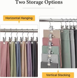 30 Stuks Kledingclips met Haak, Antislip Broekclips voor Kleding, Ruimtebesparende Hanger Clips voor Broeken, Rokken, Jeans, Sokken en Ondergoed, Stapelbare Kast Organizer — thumbnail 2