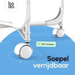 Droogtoren 42m - Droogrek inklapbaar 4 lagen met wielen - Wit - Bodo — thumbnail 5