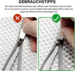 MODFU Waszak 3 stuks 30x40 cm - Wasgoedzak met rits - Honeycomb mesh - Praktische waszak voor kleding - Waszak voor wasgoed - Wit — thumbnail 4