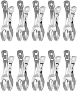 Set van 10 roestvrijstalen handdoekclips - Strandlaken clips - Windbestendige veerclips - 11 cm - Voor badhanddoek en lakens — thumbnail 1