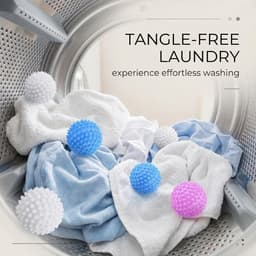 Drogerballen van kunststof, 6 stuks wasballen voor zachte kleding in wasmachine en droger, wit/blauw/roze, 4 cm — thumbnail 4