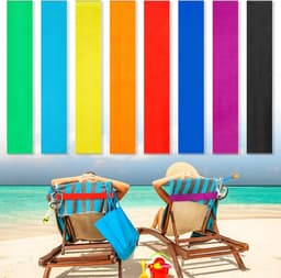 8 stuks handdoekbanden voor strandstoelen, cruise handdoekclips voor lounge, strand, zwembadstoelen, handdoekriemhouder, elastische winddichte strandaccessoires voor de zomer (effen, 29 x 4,97 cm) — thumbnail 1