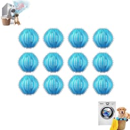 12 stuks - nylon wasballen - Wasballen voor het verwijderen van dierenharen - Herbruikbare wasballen - Wasballen die klitten voorkomen - Wasballen voor het verwijderen van haren in de wasmachine - Geschikt voor beddengoed, kleding en bankhoezen — thumbnail 1