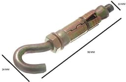 Anker Bouten - Metselwerk Ankers - Zware Bevestigingen - Sterke Verankering - M8 X 65MM - Geel — thumbnail 2