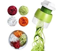 Draagbare spiraalsnijder voor groenten - 4-in-1 verstelbare spiraalsnijder voor pasta, courgette, wortel en aardappelnoedels