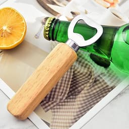 30 stuks houten flesopeners, flesopener met houten handvat, cadeau voor mannen en bierliefhebbers — thumbnail 4