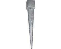 Vierkant Grondanker - Inslaghuls Staal - Stevig Fundament - Thermisch Verzinkt - 750 of 900 mm - Zilverkleurig — thumbnail 2