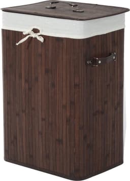 Bamboe wasmand 72 L - Luxe wasmand - Wassorteerder - Donkerbruin - L40 x B30 x H60 cm — thumbnail 1