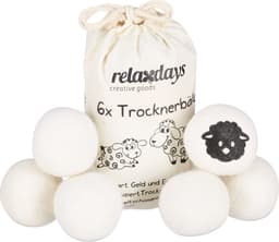 drogerballen - set van 6 - XXL - Ø 7 cm - herbruikbaar - schapenwol — thumbnail 1