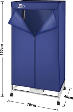 Bolture Elektrisch Droogrek - Verwarmd Wasrek - Droger met Warme Ventilatie en Wieltjes - 15KG Capaciteit - 1000W — thumbnail 3