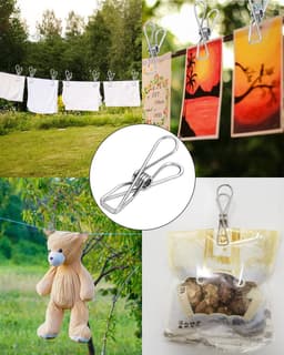 Grote Metalen Wasknijpers RVS - Zware Clips voor Kleding en Voedselzakken (10 stuks) — thumbnail 4
