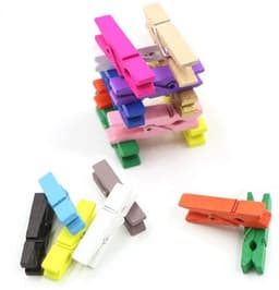 Mini Houten Gekleurde Wasknijpers - 128 Stuks — thumbnail 3