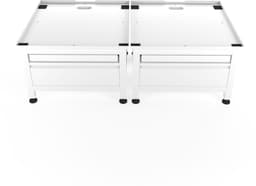 Wasophoogte® Wasmachine verhoger met lade en plateau - Dubbele wasmachine opbouwmeubel - Wasmachine sokkel - 42cm hoog - Wit - Universeel - 65*60,5 (LxB) - Inclusief wandbeugels — thumbnail 1