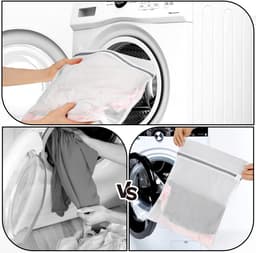 IMPERATORIS® Waszakjes voor Wasmachine - Bescherming voor Fijne Was en Schoenen - Mesh Wasnet met Rits - Voorkomt Slijtage - Set van 4 - Wit - 40 x 30 cm , 30 x 20 cm — thumbnail 3