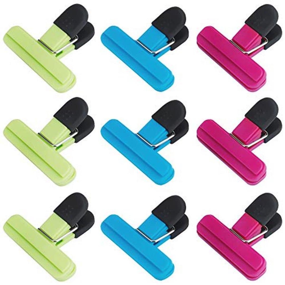 Multifunctionele voedselzakclips - 9 stuks, duurzame kunststof klemmen voor keuken en kantoor — afbeelding 1