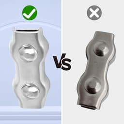 Allecta - Set van 20 Kabelklemmen voor Staal 3 mm - Roestvrij Staal Kabelklemmen voor Waslijn en Luifel - Draadkabelklemmen. — thumbnail 5
