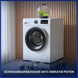 LUXEVI Wasmachine Verhoger met Wielen - Verstelbaar - 300 kg - Ook voor Droger & Koelkast - Zilver 4poten 4 wielen — thumbnail 5