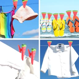 4pcs Strandhanddoek - Gesimuleerde Watermeloen Clip - Zonnebed Handdoek Clip - Plastic Kleding Handdoek Clip voor Zonnebedden - Zwembadstoelen — thumbnail 2