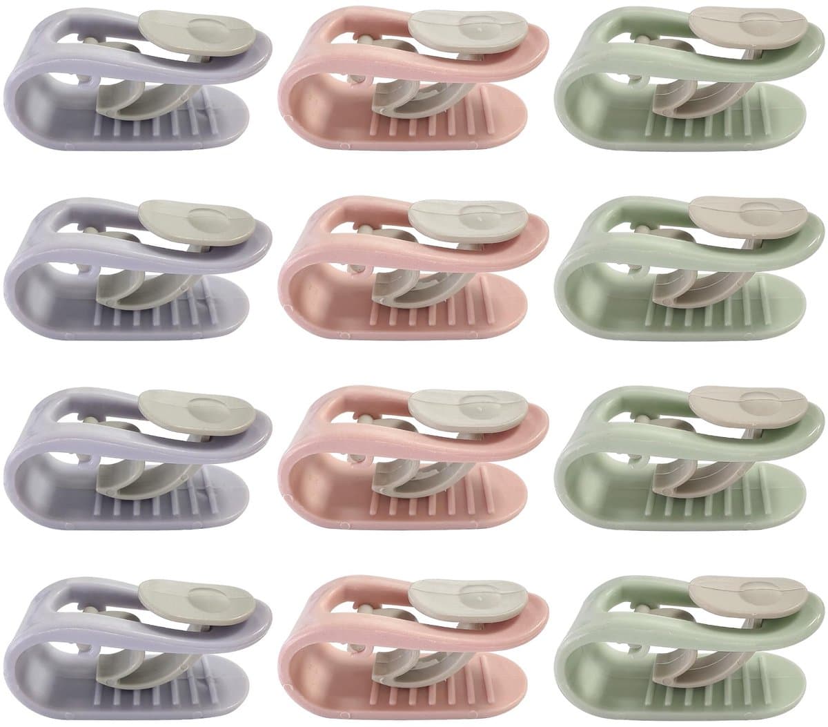 12 stuks dekbedclips, beddengoedbevestigingen - geen naaien nodig, dekbedhouders voor dekbedovertrekken, antislip bedaccessoires voor het bevestigen van dekbedden, herbruikbare dekenklemmen voor gebruik in de slaapkamer thuis — afbeelding 1