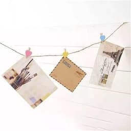Mini Houten Wasknijpers Set - 50 Decoratieve Klemmen met 10 Meter Jute Koord voor Foto's en Creatief Handwerk — thumbnail 5
