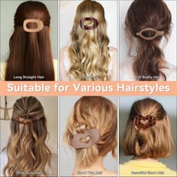 6x Platte Haarspeld voor Dames - Sterke Grip & Ergonomische Grote Klem voor Dik en Dun Haar — thumbnail 4
