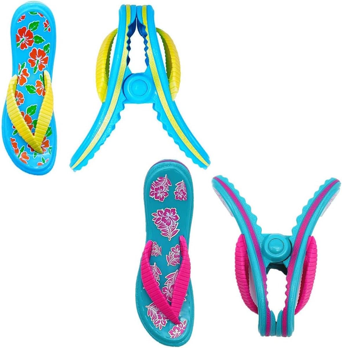 4-delige nieuwe flip-flop-strandhanddoekklemmen, veilige reisknijpers voor binnen en buiten, jumbo-clip voor strand, tuin, zwembad, ligstoel of ligstoel — afbeelding 1