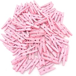 New Age Devi - Roze Mini Knijpers - 20 STUKS - Perfect voor Geboortes, Kerstkaarten en meer - 2.5 CM - Houten Foto Knijpers - Fotohouder - Knijper om op te hangen - Fotoknijpers — thumbnail 1