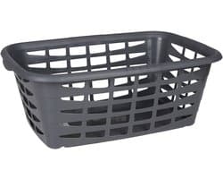 5Five Kunststof wasmand - grijs - 40 liter - 66 x 45 x 24 cm - manden voor wasgoed