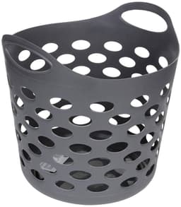 5Five Flexibele wasmand/opbergmand - rond - donkergrijs - 28 liter - D40.5 x H38 cm — thumbnail 5